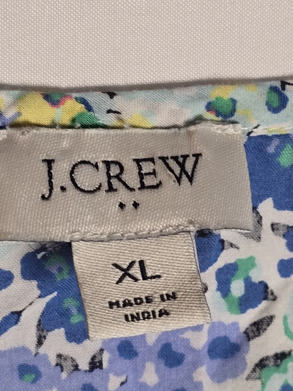 J. Crew Factory Multicolor Floral Tie-Front Flutter Sleeve Cotton Blouse Top, XL